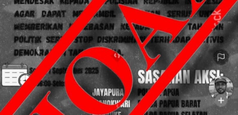 HOAKS!!! Seruan Aksi Nasional di Seluruh Tanah Papua.